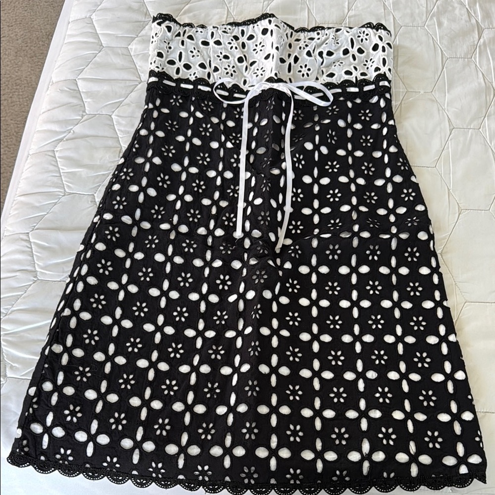 Vintage Black and White Floral Dress